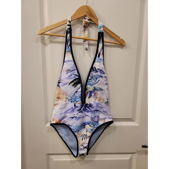 River Island Halter One Piece Swimsuit - Picture 7 of 9